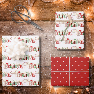 GELOOFEN DAT kerstgeest feestelijke typografie ver Inpakpapier Vel