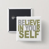 GELOOFEN IN je eigen knop Vierkante Button 5,1 Cm (Voorkant /achterkant)