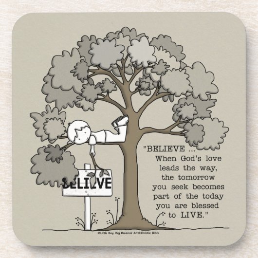 GELOOFEN OM TE LEVEN BIER ONDERZETTER (Voorkant)