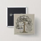 GELOOFEN OM TE LEVEN VIERKANTE BUTTON 5,1 CM (Voorkant /achterkant)