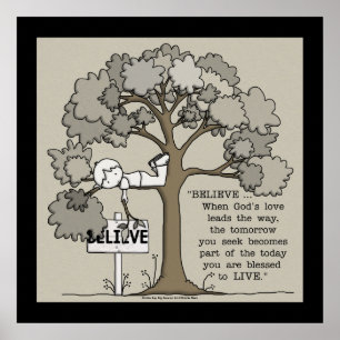 GELOOFEN TOT LEVEN-vierkant met zwarte grens Poster