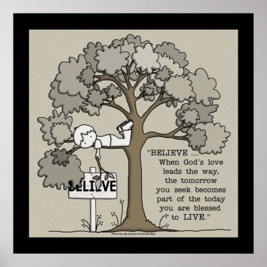 GELOOFEN TOT LEVEN-vierkant met zwarte grens Poster (Voorkant)