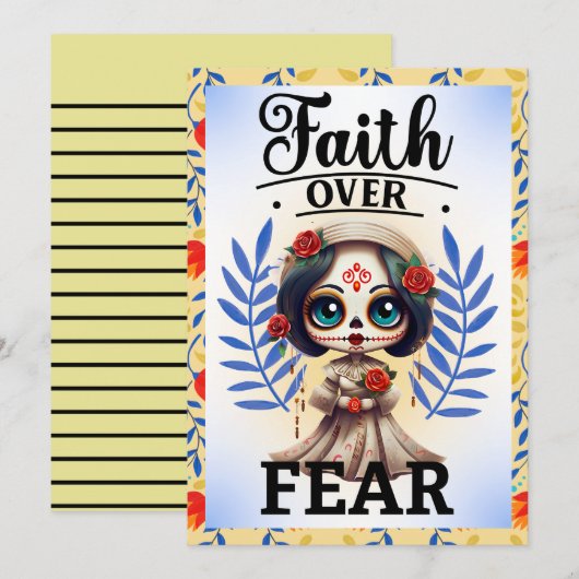 Geloofs Suiker Schedel Bedankkaart (Voorkant / Achterkant)