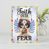 Geloofs Suiker Skull Bedankkaart (Staand voorkant)