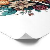 Geloofsbloemen kruisen religieus Christelijk Poster (Hoek)