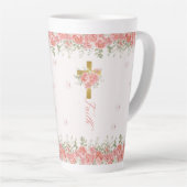 Geloofscadeau bloemenkruis latte mok (Rechterhoek)