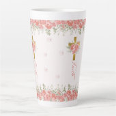 Geloofscadeau bloemenkruis latte mok (Voorkant)