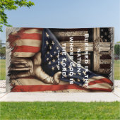 Geloofsgevuld Amerikaans Zegen Spandoek (Buitenkant)