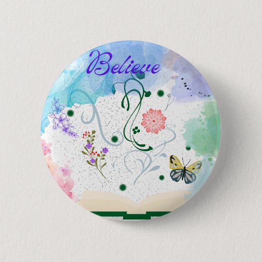 Geloofsknop Ronde Button 5,7 Cm (Voorkant)