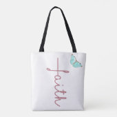 Geloofskruis; Ik ben met u altijd Bijbelvers Tote Bag (Achterkant)