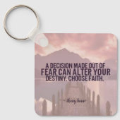 Geloofsopbouw inspirerend motivatie sleutelhanger (Voorkant)