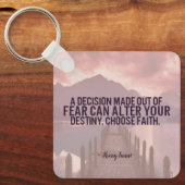 Geloofsopbouw inspirerend motivatie sleutelhanger (Voorkant)