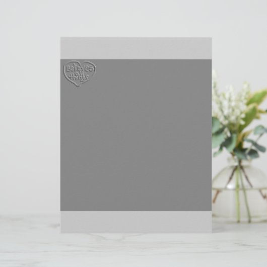 gelooft alles wat Custom Embossed Letterhead (Staand voorkant)