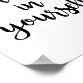 Gelooft in jezelf motivatie typografisch poster (Hoek)