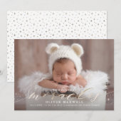 Gelooft in Miracles Faux Folie Geboorteaankondigin Aankondiging (Voorkant / Achterkant)