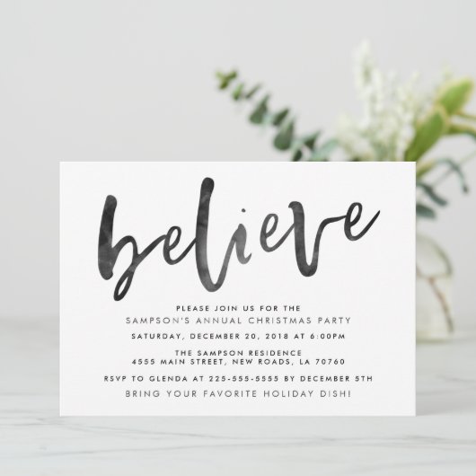 Gelooft kerstfeestelijke uitnodigingen (Staand voorkant)