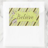 Gelooft Sticker diagonale strips rechthoek (Tas)