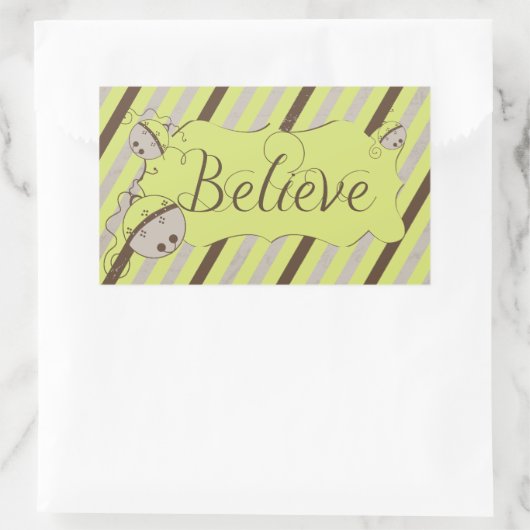 Gelooft Sticker diagonale strips rechthoek (Tas)