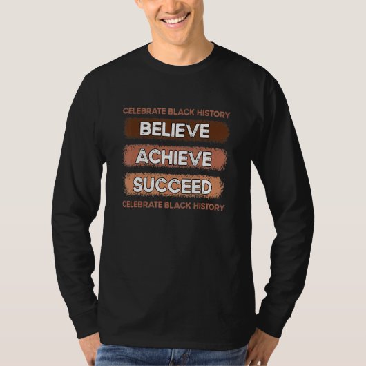 Gelooft te bereiken succesvolle herinnering zwarte t-shirt (Voorkant)