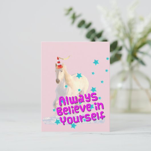 Gelooft u altijd van uw zelfverkeers-eenhoorn briefkaart (Staand voorkant)