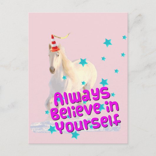 Gelooft u altijd van uw zelfverkeers-eenhoorn briefkaart (Voorkant)