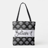 Gelooft u Christelijk moderne zwarte witte dodevra Tote Bag (Achterkant)