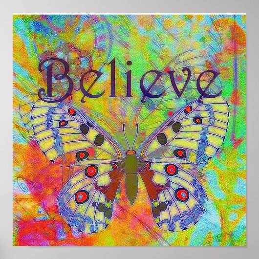Gelooft u de kleurrijke vlinder hangende tapestry poster (Voorkant)