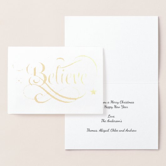 Gelooft u de Silver Gold Kerstfeestdag Folie Card Folie Kaarten (Display)