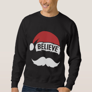 Gelooft u Sinterhat Pet Witte Mustache Familie Chr Trui