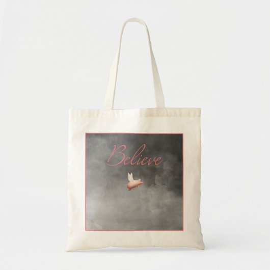 geloofvliegende varkenszak tote bag (Voorkant)