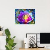 Geloofwaardige bloem van liefde en vrede - Poster (Thuiskantoor)