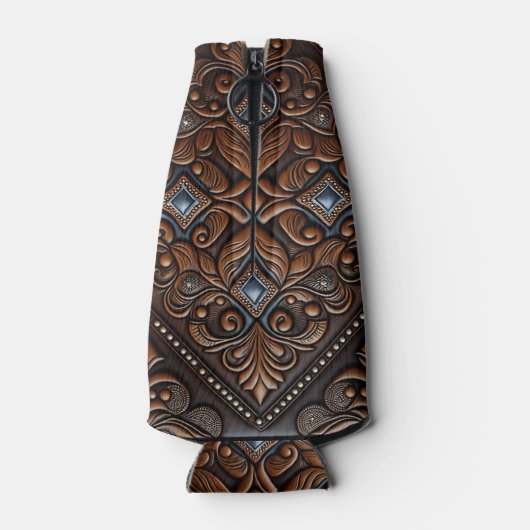 Gelooid leder flesjeskoeler (Achterkant)