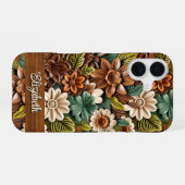 Gelooid leder iPhone 16 hoesje (Achterkant horizontaal)