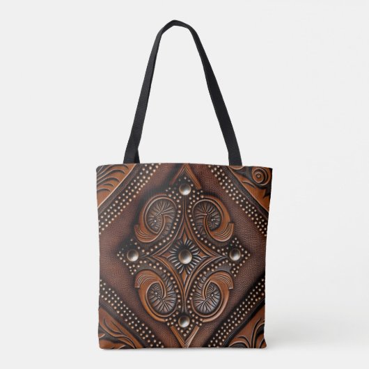 Gelooid leder tote bag (Achterkant)