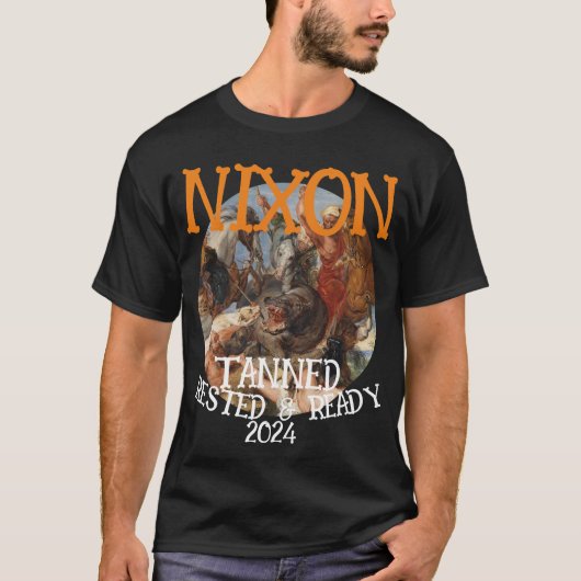 Gelooid Rust & Klaar NIXON 2024 President T-shirt (Voorkant)