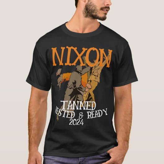 Gelooid Rust & Klaar NIXON 2024 President T-shirt (Voorkant)