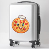Gelootte Cartoon Pizza Met Pepperoni Sticker (Koffer)