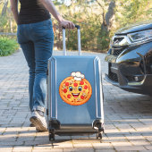 Gelootte Cartoon Pizza Met Pepperoni Sticker (Koffer Insitu)