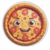 Gelootte Cartoon Pizza Met Pepperoni Sticker (Voorkant)