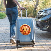 Gelootte Cartoon Pizza Met Pepperoni Sticker (Koffer Insitu)