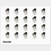 Geloste papiermand ronde sticker (Vel)