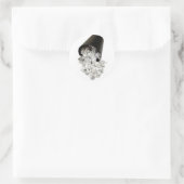 Geloste papiermand ronde sticker (Tas)