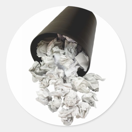 Geloste papiermand ronde sticker (Voorkant)