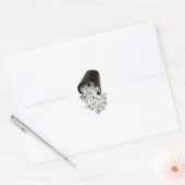 Geloste papiermand ronde sticker (Envelop)