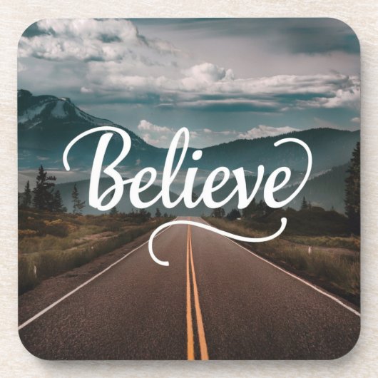 Geloven Affirmatie Natuur Onderzetter Set (Voorkant)