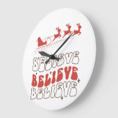 geloven dat kerstkerstman met Wooden Box Sign. Grote Klok (Hoek)