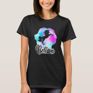 geloven dat Unicorn Tie Dye Galaxy Unicorn Girls e T-shirt