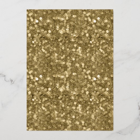 geloven | Gouden Glitz foto overlay Folie Feestdagenkaart (Achterkant)