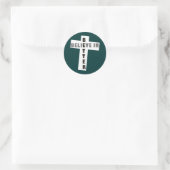Geloven in beter ronde sticker (Tas)