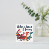 geloven in de Kerstman en dinosaurussen (Santa rij Informatiekaartje (Staand voorkant)